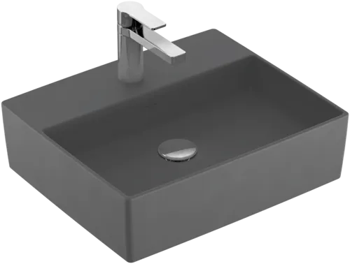 VILLEROY BOCH Umyvadlo na desku Memento 2.0, 498 x 420 x 139 mm, Graphite CeramicPlus, bez přepadu #4A0751I4