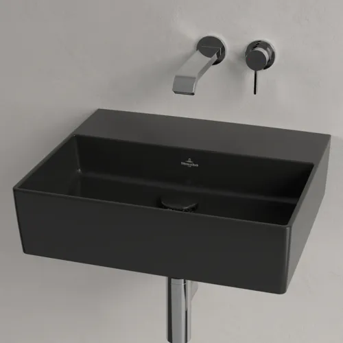 VILLEROY BOCH Umyvadlo Memento 2.0, 500 x 420 x 140 mm, Pure Black CeramicPlus, bez přepadu, leštěné #4A225FR7, obrázek 4