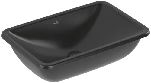 VILLEROY BOCH Podomítkové umyvadlo Loop & Friends, 540 x 340 x 185 mm, Pure Black CeramicPlus, bez přepadu #4A5701R7