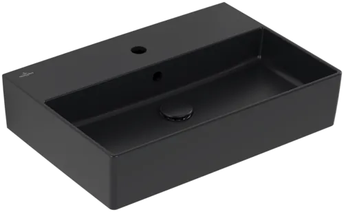 VILLEROY BOCH Umyvadlo Memento 2.0, 600 x 420 x 135 mm, Pure Black CeramicPlus, s přepadem, leštěné #4A226GR7