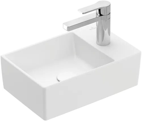 VILLEROY BOCH Umyvadlo Memento 2.0, 400 x 260 x 111 mm, Stone White CeramicPlus, bez přepadu, leštěné #43234GRW