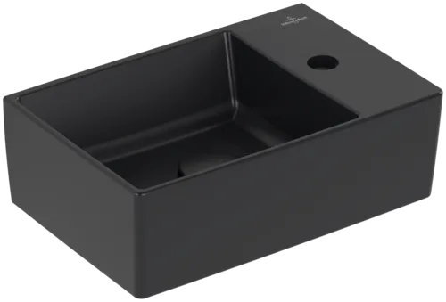 VILLEROY BOCH Umyvadlo Memento 2.0, 400 x 260 x 111 mm, Pure Black CeramicPlus, bez přepadu, leštěné #43234GR7