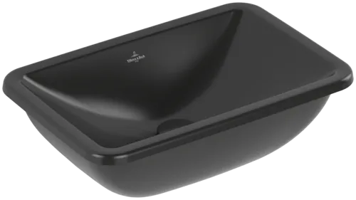 VILLEROY BOCH Podomítkové umyvadlo Loop & Friends, 450 x 280 x 185 mm, Ebony CeramicPlus, bez přepadu #4A5601S5