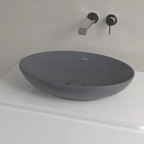 VILLEROY BOCH Umyvadlo na desku Loop & Friends, 560 x 380 x 120 mm, Graphite CeramicPlus, bez přepadu #4A4701I4, obrázek 3