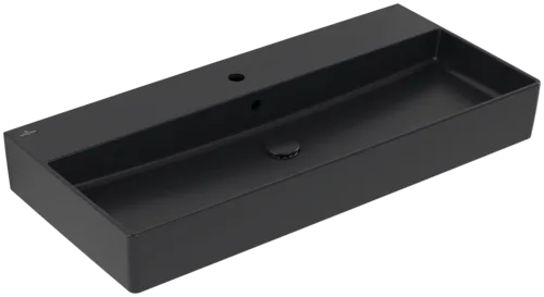 VILLEROY BOCH Umyvadlo Memento 2.0, 1000 x 470 x 135 mm, Pure Black CeramicPlus, s přepadem #4A22A5R7