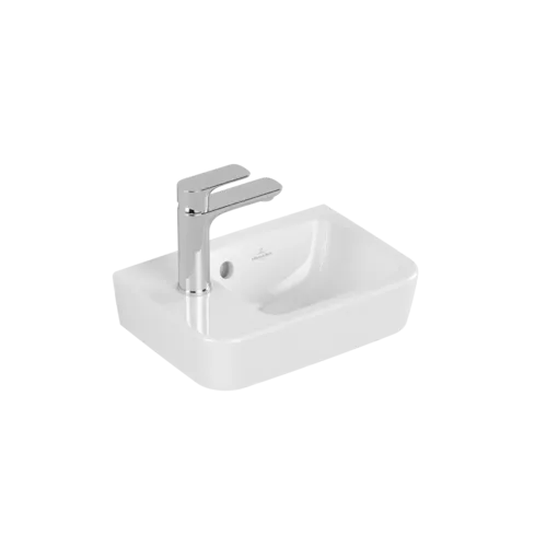 VILLEROY BOCH O.novo Kompaktní umyvadlo, 360 x 250 x 145 mm, bílé Alpine AntiBac CeramicPlus, s přepadem #434236T2