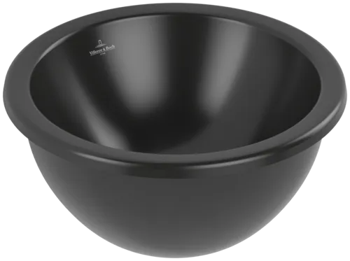 VILLEROY BOCH Podomítkové umyvadlo Loop & Friends, 330 x 330 x 190 mm, Ebony CeramicPlus, s přepadem #4A5100S5