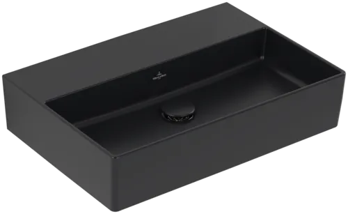 VILLEROY BOCH Umyvadlo Memento 2.0, 600 x 420 x 135 mm, Pure Black CeramicPlus, bez přepadu #4A2263R7