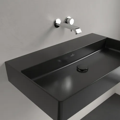 VILLEROY BOCH Umyvadlo Memento 2.0, 800 x 470 x 140 mm, Pure Black CeramicPlus, bez přepadu, leštěné #4A228FR7, obrázek 8