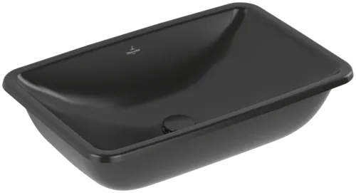 VILLEROY BOCH Podomítkové umyvadlo Loop & Friends, 615 x 380 x 185 mm, Ebony CeramicPlus, bez přepadu #4A5801S5