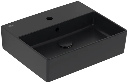 VILLEROY BOCH Umyvadlo Memento 2.0, 500 x 420 x 140 mm, Pure Black CeramicPlus, s přepadem #4A2250R7