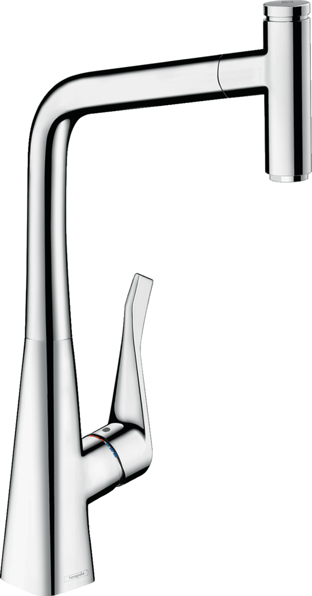 HANSGROHE Metris Select M71 jednopáková kuchyňská baterie 320, výsuvná výpusť, 1 tryska #14884000