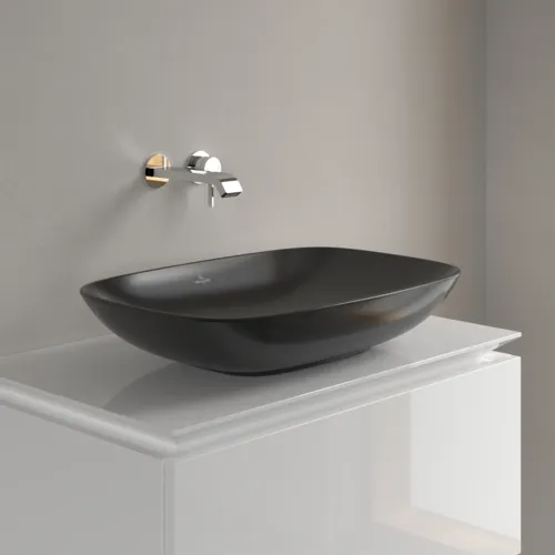 VILLEROY BOCH Umyvadlo na desku Loop & Friends, 620 x 420 x 120 mm, Pure Black CeramicPlus, s přepadem #4A5000R7, obrázek 2