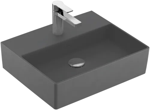 VILLEROY BOCH Umyvadlo Memento 2.0, 500 x 420 x 140 mm, Graphite CeramicPlus, bez přepadu, leštěné #4A225LI4