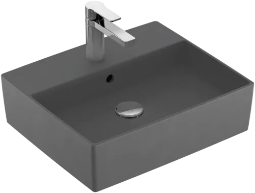 VILLEROY BOCH Umyvadlo na desku Memento 2.0, 498 x 420 x 139 mm, Graphite CeramicPlus, s přepadem #4A0750I4
