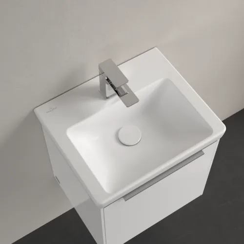 VILLEROY BOCH Umyvadlo Subway 3.0, 450 x 370 x 145 mm, Stone White CeramicPlus, s přepadem #4370FKRW, obrázek 4