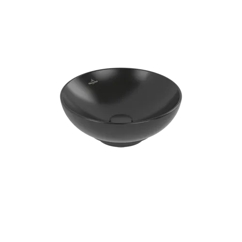 VILLEROY BOCH Umyvadlo na desku Loop & Friends, 380 x 380 x 120 mm, Ebony CeramicPlus, bez přepadu #4A4501S5