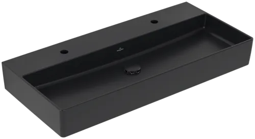 VILLEROY BOCH Umyvadlo Memento 2.0, 1000 x 470 x 135 mm, Pure Black CeramicPlus, bez přepadu #4A22A1R7