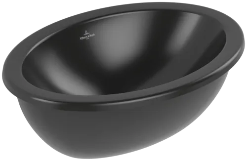 VILLEROY BOCH Podomítkové umyvadlo Loop & Friends, 430 x 290 x 185 mm, Pure Black CeramicPlus, s přepadem #4A5300R7