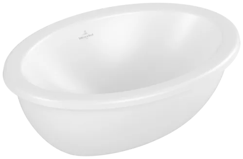 VILLEROY BOCH Podomítkové umyvadlo Loop & Friends, 430 x 290 x 185 mm, Stone White CeramicPlus, s přepadem #4A5300RW