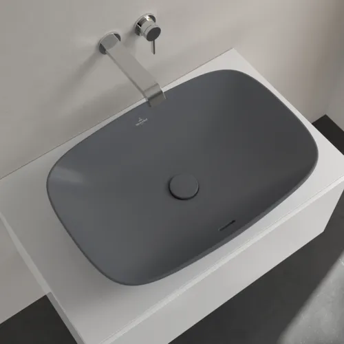 VILLEROY BOCH Umyvadlo na desku Loop & Friends, 620 x 420 x 120 mm, Graphite CeramicPlus, s přepadem #4A5000I4, obrázek 5