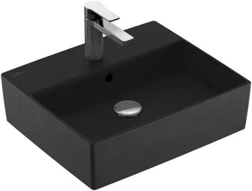 VILLEROY BOCH Memento 2.0 umyvadlo na desku, 498 x 420 x 139 mm, Ebony CeramicPlus, s přepadem #4A0750S5