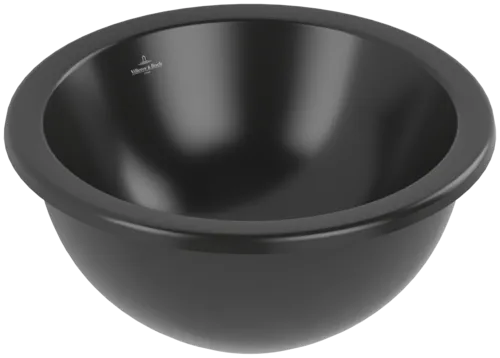 VILLEROY BOCH Podomítkové umyvadlo Loop & Friends, 380 x 380 x 210 mm, Pure Black CeramicPlus, s přepadem #4A5200R7