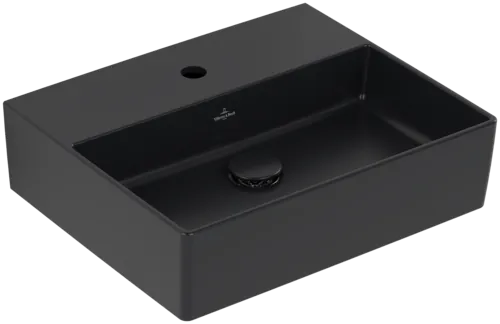 VILLEROY BOCH Umyvadlo Memento 2.0, 500 x 420 x 140 mm, Pure Black CeramicPlus, bez přepadu, leštěné #4A225LR7
