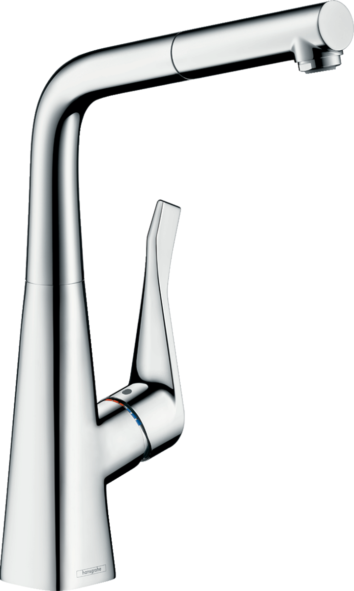 HANSGROHE Metris M71 jednopáková kuchyňská baterie 320, výsuvná výpusť, 1 tryska, sBox #73812000