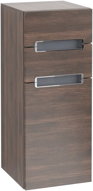 VILLEROY BOCH Boční skříňka Subway 2.0, 1 dvířka, 2 zásuvky, 356 x 857 x 370 mm, Arizona Oak / Glass White #A7121SVH