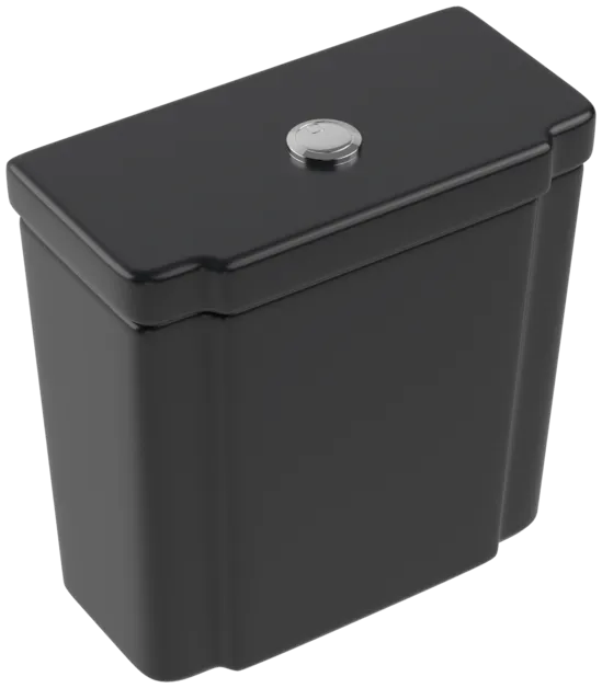 VILLEROY BOCH Splachovací nádržka Hommage, boční nebo zadní přívod, Pure Black CeramicPlus #772116R7
