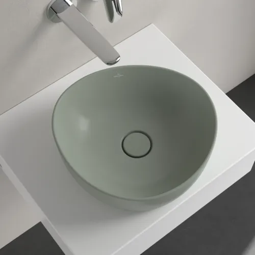 VILLEROY BOCH Umyvadlo na desku Antao, 400 x 395 x 145 mm, Morning Green CeramicPlus, bez přepadu #4A7240R8, obrázek 4