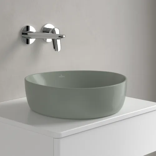 VILLEROY BOCH Umyvadlo na desku Antao, 400 x 395 x 145 mm, Morning Green CeramicPlus, bez přepadu #4A7240R8, obrázek 2