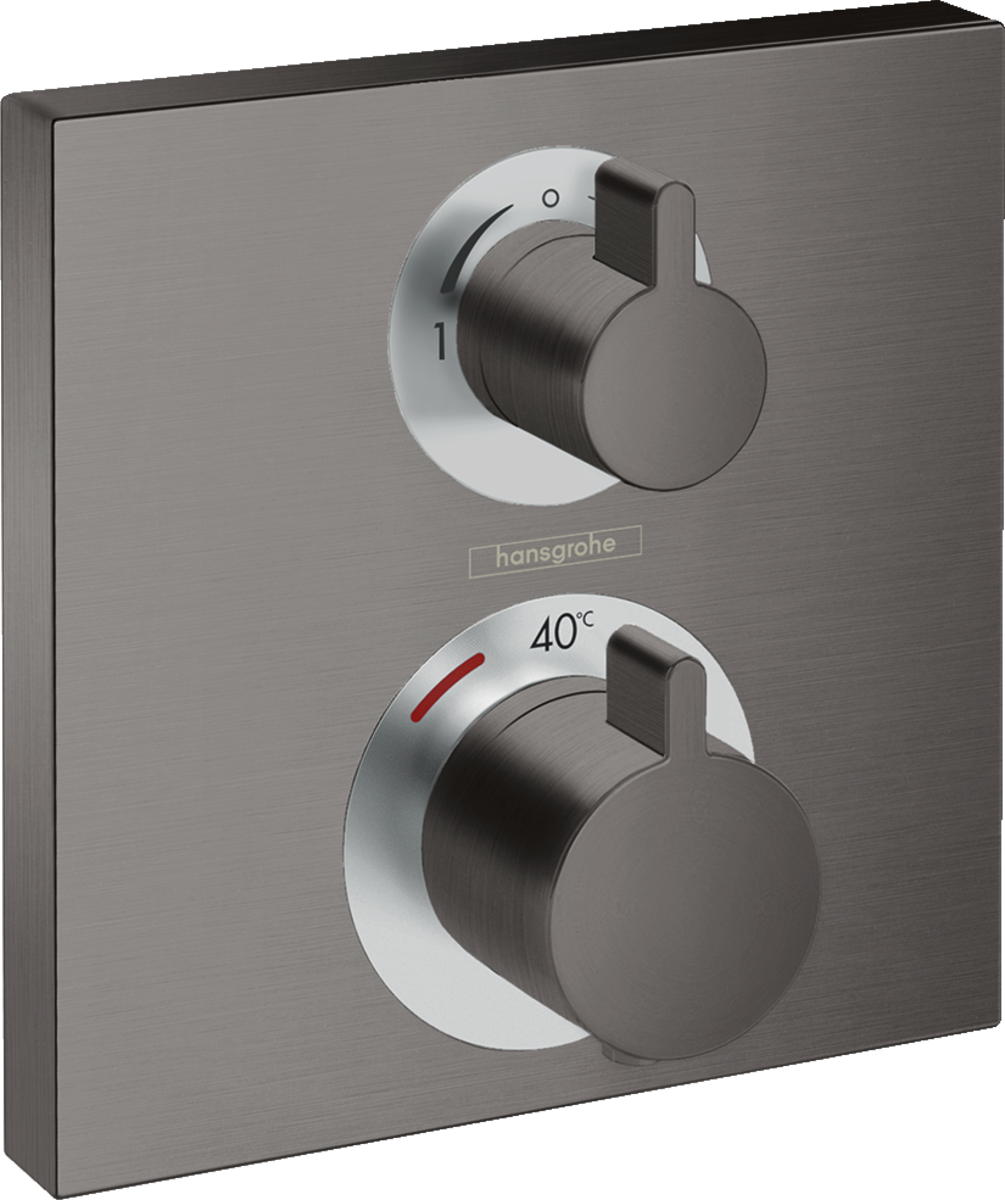 HANSGROHE Ecostat Square termostat pod omítku pro 2 spotřebiče kartáčovaný černý chrom 15714340