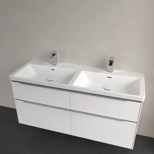 VILLEROY BOCH Skříňkové dvojumyvadlo Subway 3.0, 1300 x 475 x 165 mm, bílá alpská, s přepadem #4A71D501, obrázek 4