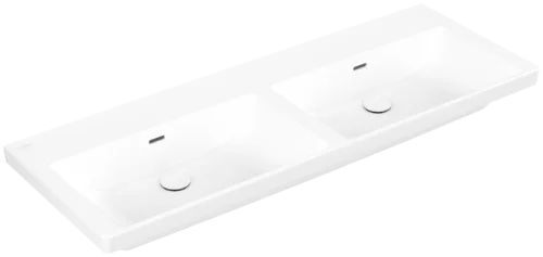 VILLEROY BOCH Dvojumyvadlo Subway 3.0 Cabinet, 1300 x 475 x 165 mm, Stone White CeramicPlus, s přepadem, neleštěné #4A71D6RW
