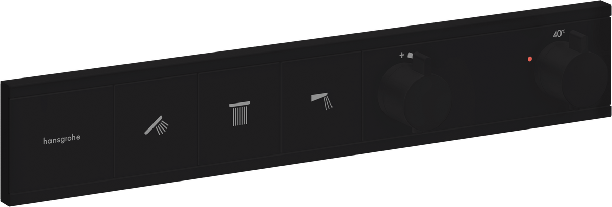 HANSGROHE RainSelect Thermostat for concealed installation for 3 functions Matt Black 15381670