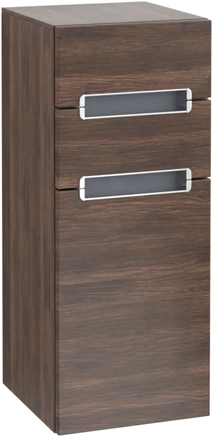 VILLEROY BOCH Boční skříňka Subway 2.0, 1 dvířka, 2 zásuvky, 356 x 857 x 370 mm, Arizona Oak / Glass Silver Grey #A7121RVH