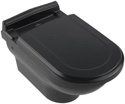 VILLEROY BOCH Hommage Oplachovací klozet, závěsný, Pure Black CeramicPlus #6661B0R7