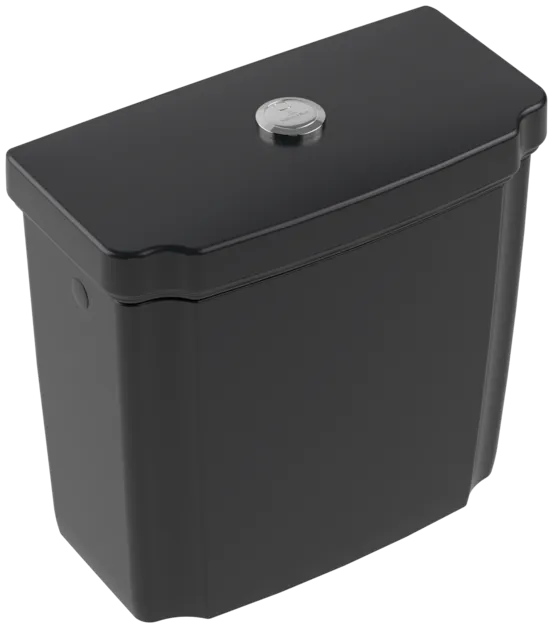 VILLEROY BOCH Splachovací nádržka Hommage, boční nebo zadní přívod, Pure Black CeramicPlus #772111R7