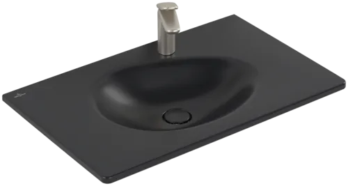 VILLEROY BOCH Umyvadlo na skříňku Antao, 800 x 500 x 150 mm, Pure Black CeramicPlus, bez přepadu #4A7581R7