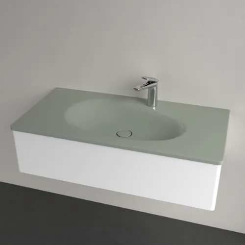 VILLEROY BOCH Umyvadlo na skříňku Antao, 1000 x 500 x 150 mm, Morning Green CeramicPlus, se skrytým přepadem #4A76ABR8, obrázek 3