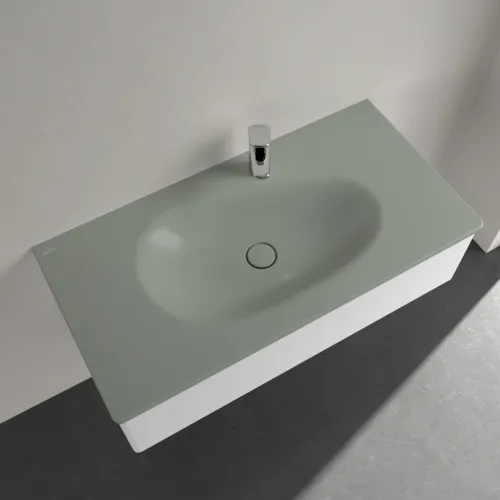 VILLEROY BOCH Umyvadlo na skříňku Antao, 1000 x 500 x 150 mm, Morning Green CeramicPlus, se skrytým přepadem #4A76ABR8, obrázek 4