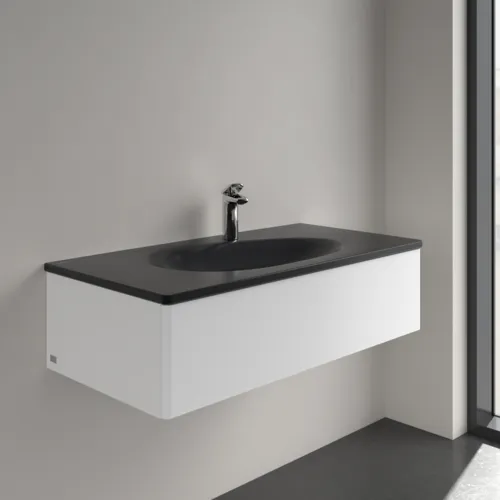 VILLEROY BOCH Umyvadlo na skříňku Antao, 1000 x 500 x 150 mm, Pure Black CeramicPlus, se skrytým přepadem #4A76ABR7, obrázek 2