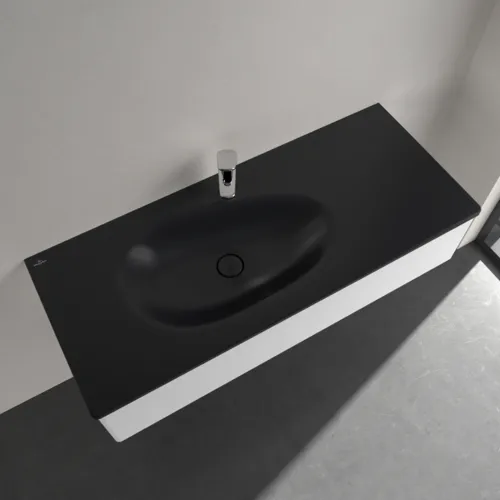VILLEROY BOCH Umyvadlo na skříňku Antao, 1200 x 500 x 150 mm, Pure Black CeramicPlus, se skrytým přepadem #4A77LBR7, obrázek 4