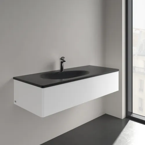 VILLEROY BOCH Umyvadlo na skříňku Antao, 1200 x 500 x 150 mm, Pure Black CeramicPlus, se skrytým přepadem #4A77LBR7, obrázek 2