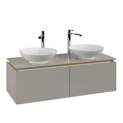 VILLEROY BOCH Legato toaletní skříňka, 2 výsuvy, 1200 x 380 x 500 mm, Soft Grey / Soft Grey #B58300VK