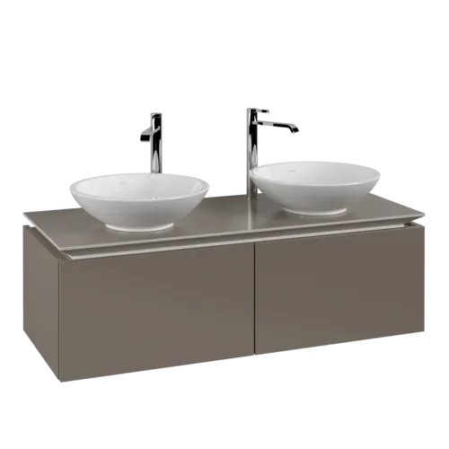 VILLEROY BOCH Legato toaletní skříňka, 2 výsuvy, 1200 x 380 x 500 mm, Truffle Grey / Truffle Grey #B58300VG