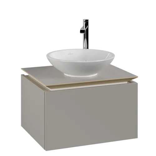 VILLEROY BOCH Legato toaletní skříňka, 1 zásuvka, 600 x 380 x 500 mm, Soft Grey / Soft Grey #B56700VK
