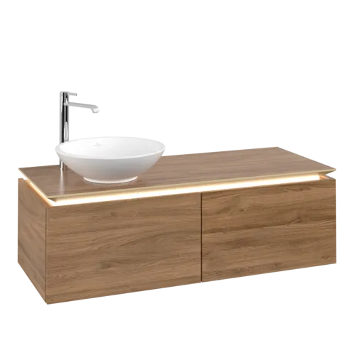 VILLEROY BOCH Legato toaletní skříňka, s osvětlením, 2 výsuvy, 1200 x 380 x 500 mm, dub Kansas / dub Kansas #B579L0RH